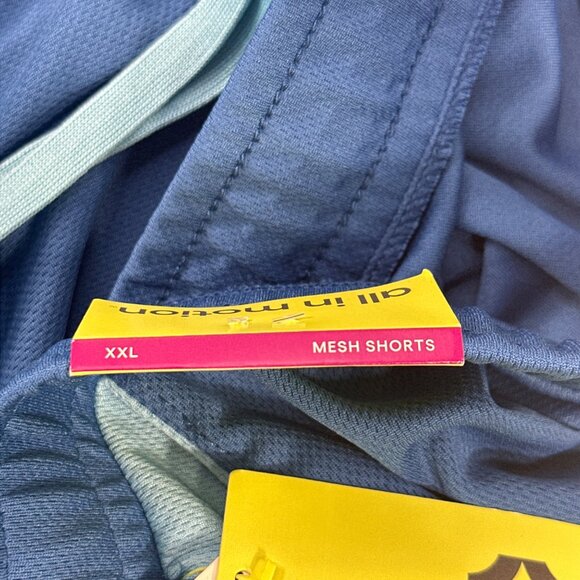 All In Motion Mens Sz XXL Short Mesh Moisture Wicking Two Front Pockets Blue New - Picture 15 of 16